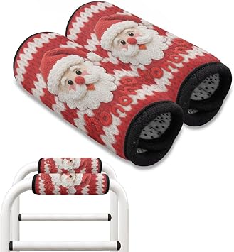 Rnyleeg Christmas Walker Grip Covers for Seniors Rollator Walker Handle Pads Soft Crutches Padding Rollator Handle Cushions
