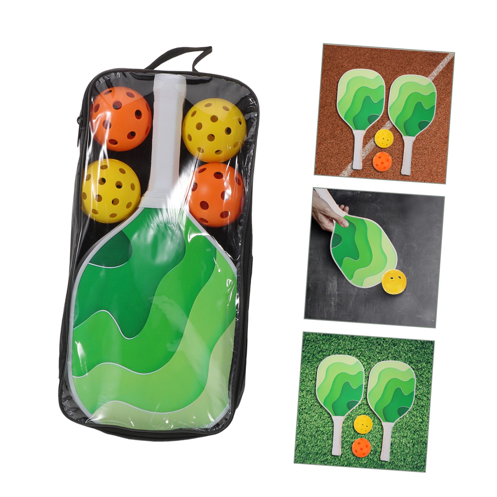 TOYANDONA Racchetta da Pickleball in Fibra Leggera con Cuscini Antiabrasione Set di Racchette per Allenamento e Gioco all Aperto Chiuso per Principianti e Famiglie
