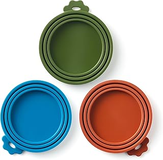 3 Pack Universal Pet Food Can Covers Lids - One fit 3 Standard Size Cans for Cats and Dogs Food Cans - Easy to Clean - Safe Silicone - Forest Ember