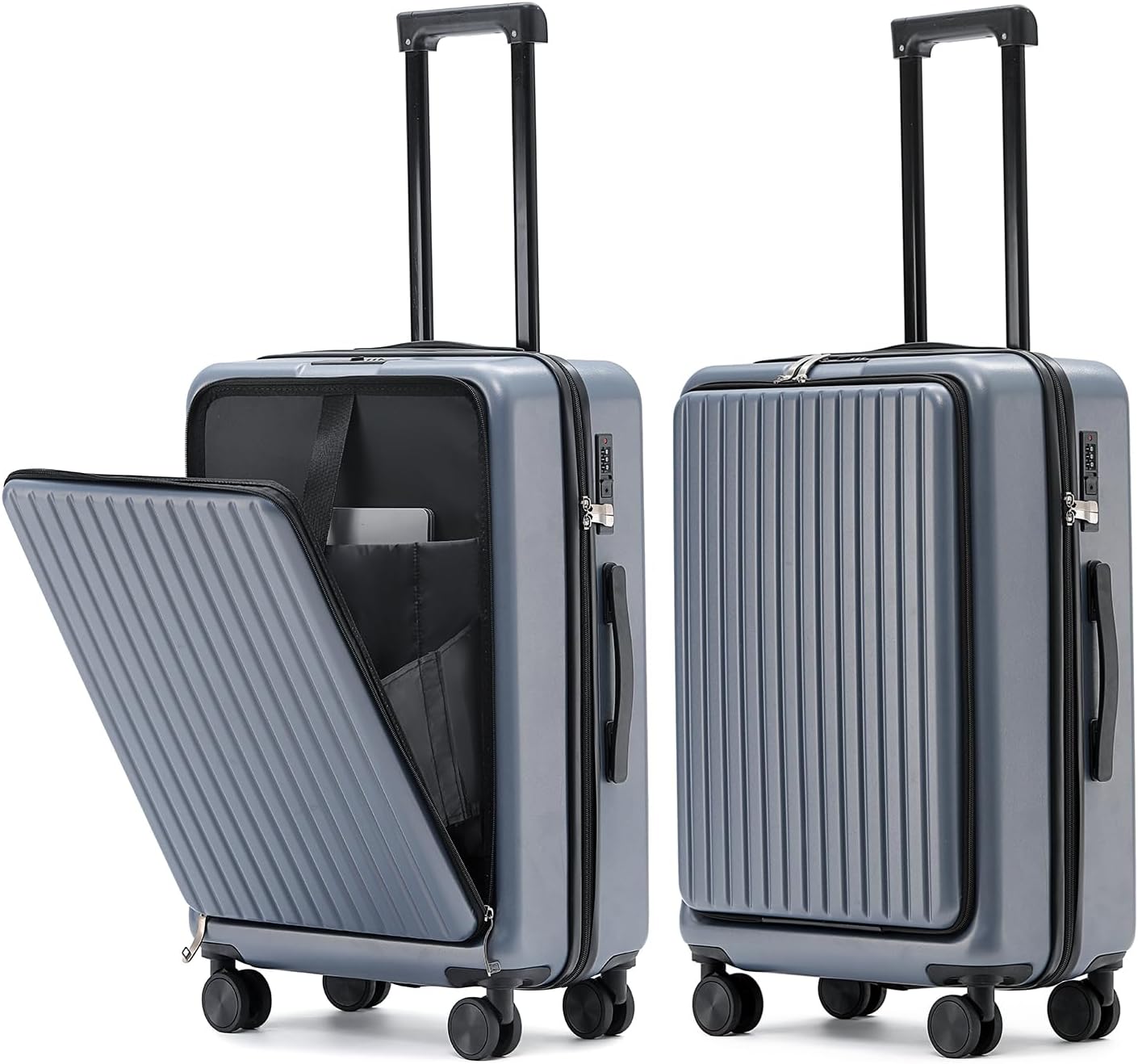 Lightweight Carry-on Luggage, 20-inch Luggage Carry On Luggage with Spinner Wheels, External Rechargeable with USB Interface, Combination Lock And Alloy Pull Rod And front Opening Laptop Compartment Lightweight Carry-on Luggage, 20-inch Luggage Carry On Luggage with Spinner Wheels, External Rechargeable with USB Interface, Combination Lock And Alloy Pull Rod And front Opening Laptop Compartment