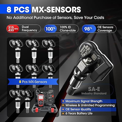 Miniatura 3 de Autel MaxiTPMS TS508WF KIT: 300$ 8PCS 315 433MHz Sensores, WiFi Ver. de TS508 TS501 TS601, programación TPMS, reinicio, herramienta de activación,