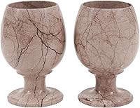 Vista 9 de Radicaln Juego de copas de vino de mármol de 2 piezas, hechas a mano, de 5" pulgadas, copas de vino con tallo para decoración de bar en el hogar