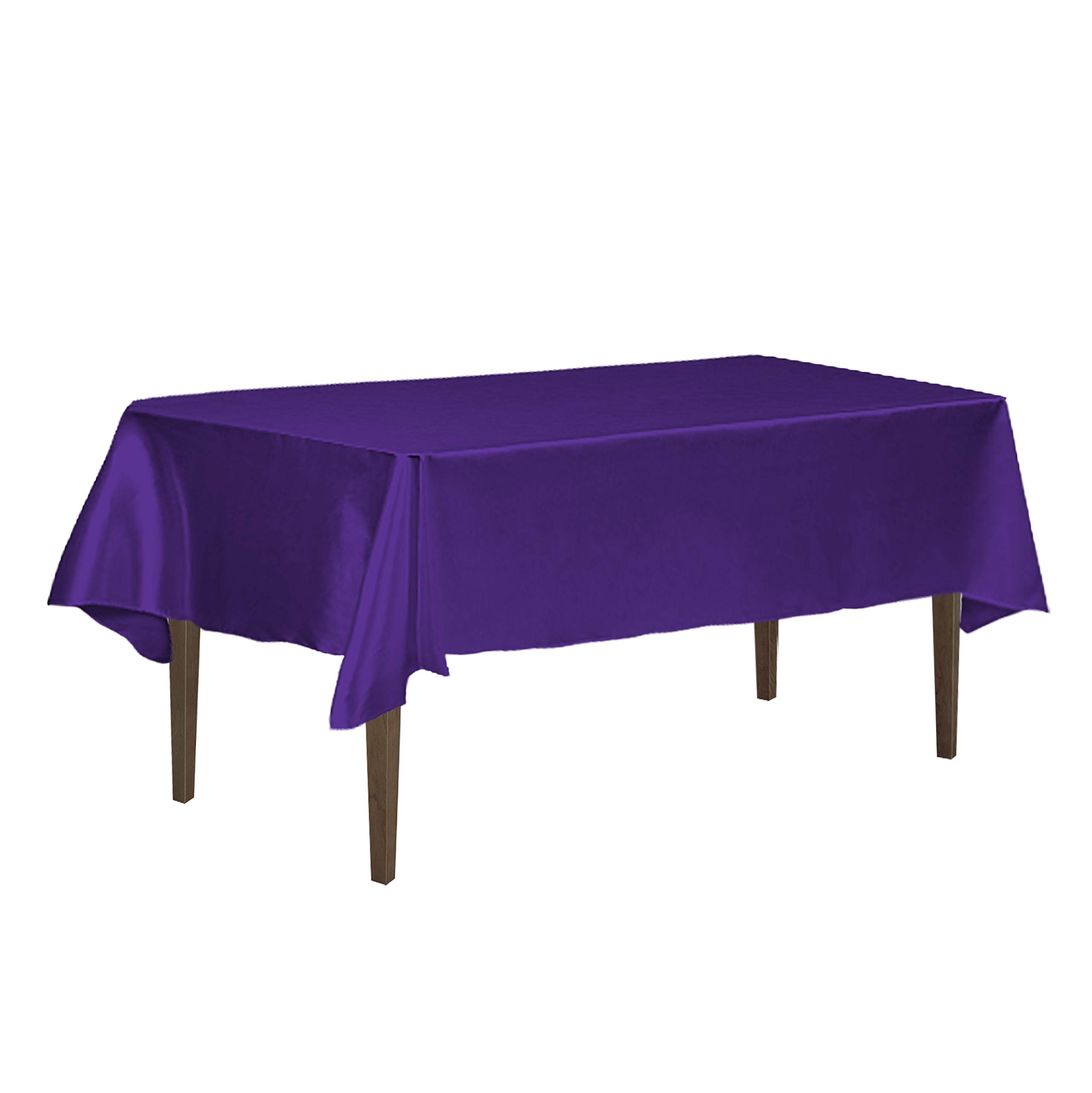 LinenTablecloth 60 x 102-Inch Rectangular Satin Tablecloth Purple