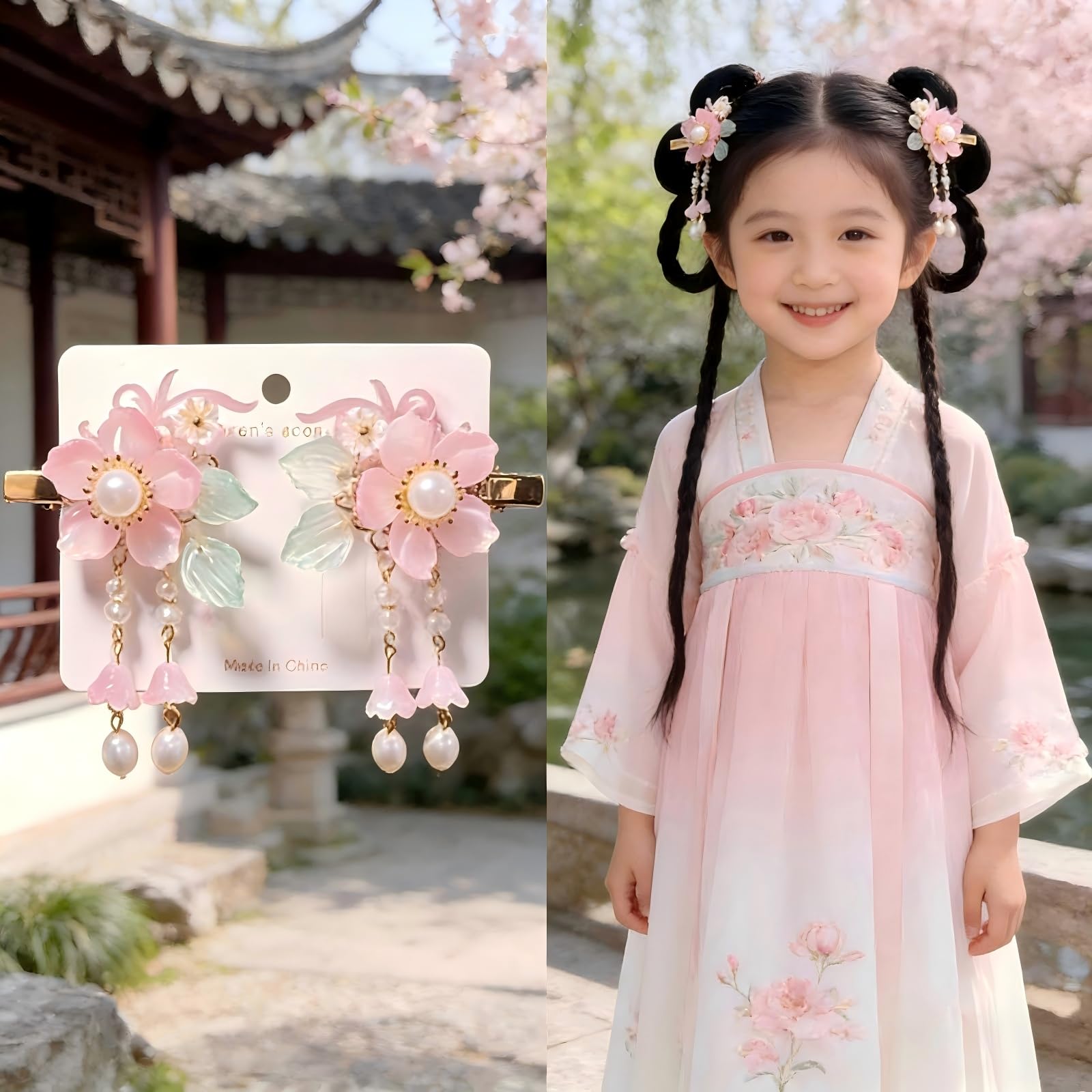 Amazon.com : Vintage Pink Flower Hair Clips - 2Pcs Sakura
