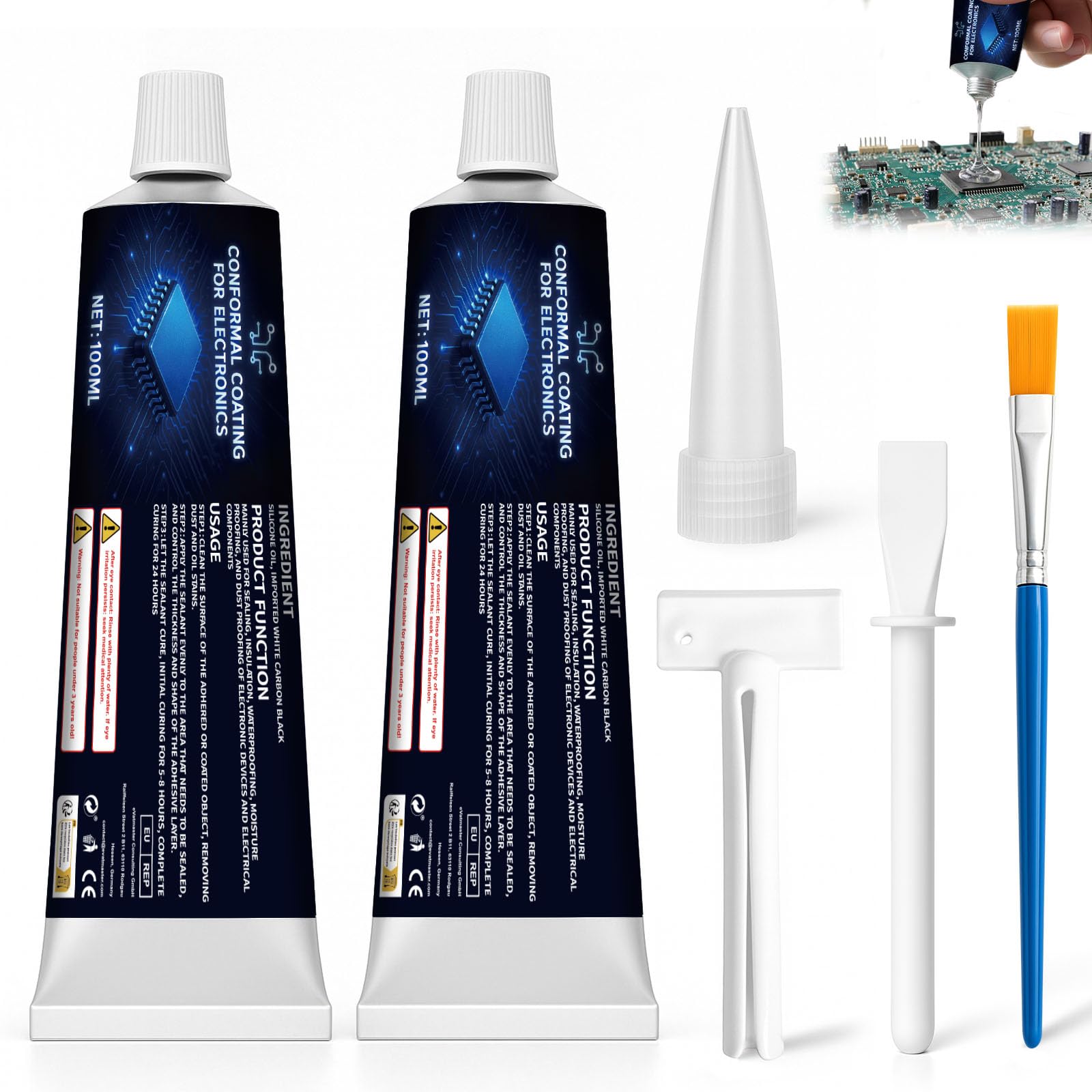 WAN2TLK 200ml Conformal Coating for Electronics, Silicone Conformal Coating Insulating Sealant, Waterproof & Heat Resistant, for Circuit Board and Component Protection