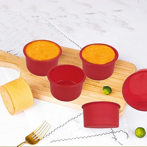 Miniatura 7 de Molde para pasteles de 4 pulgadas, paquete de 4 moldes de silicona para hornear moldes redondos para tartas, molde antiadherente para hornear, molde