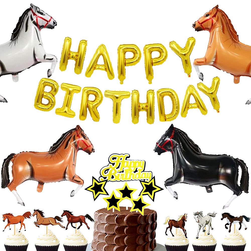 Buy 20 PCS Horse Birthday Party Balloon Pony Birthday Decoration Cowboy