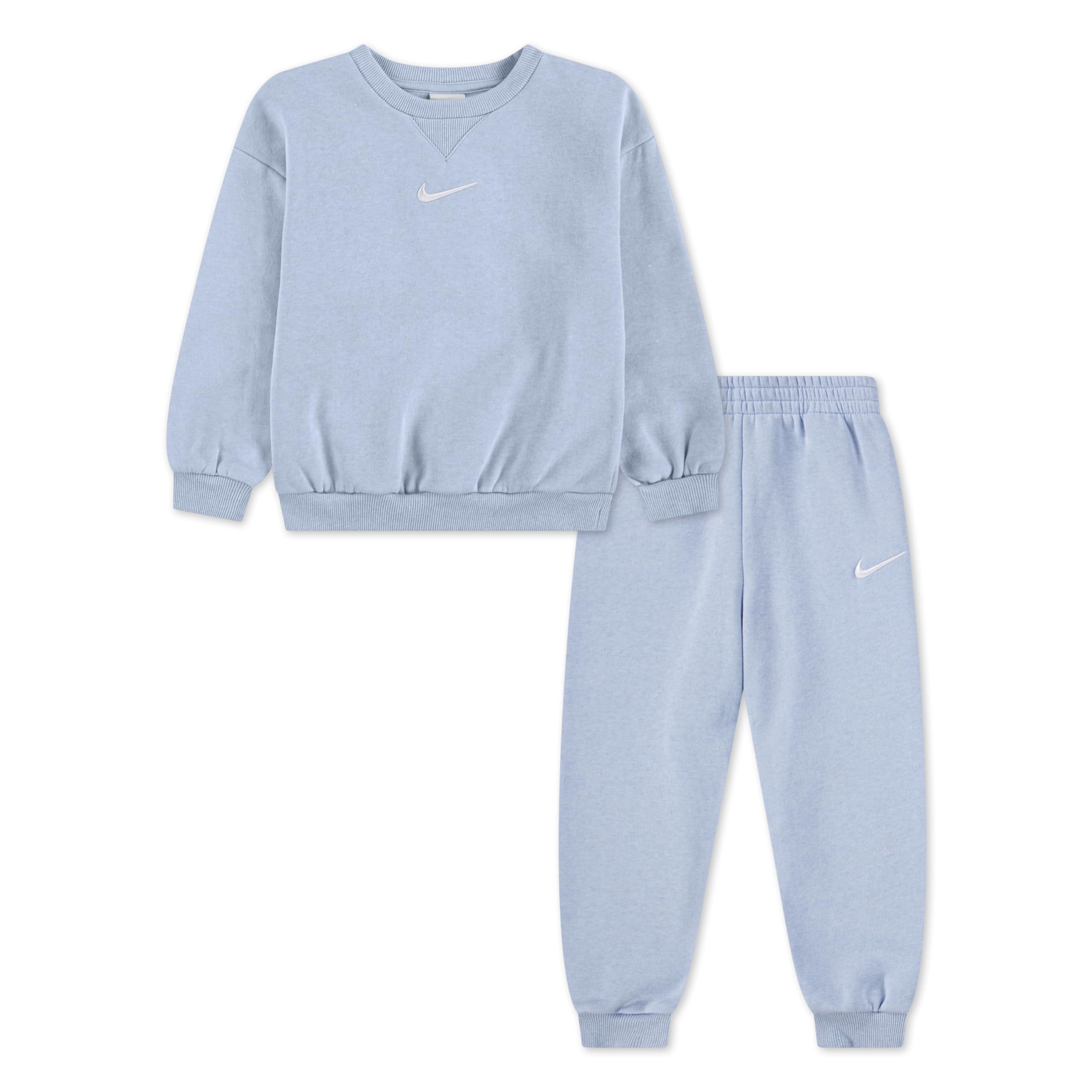 Nike Unisex Kids Blue Essential Fleece Crew Sweatshirt - Kids Sport Sets - 18 M - Kids