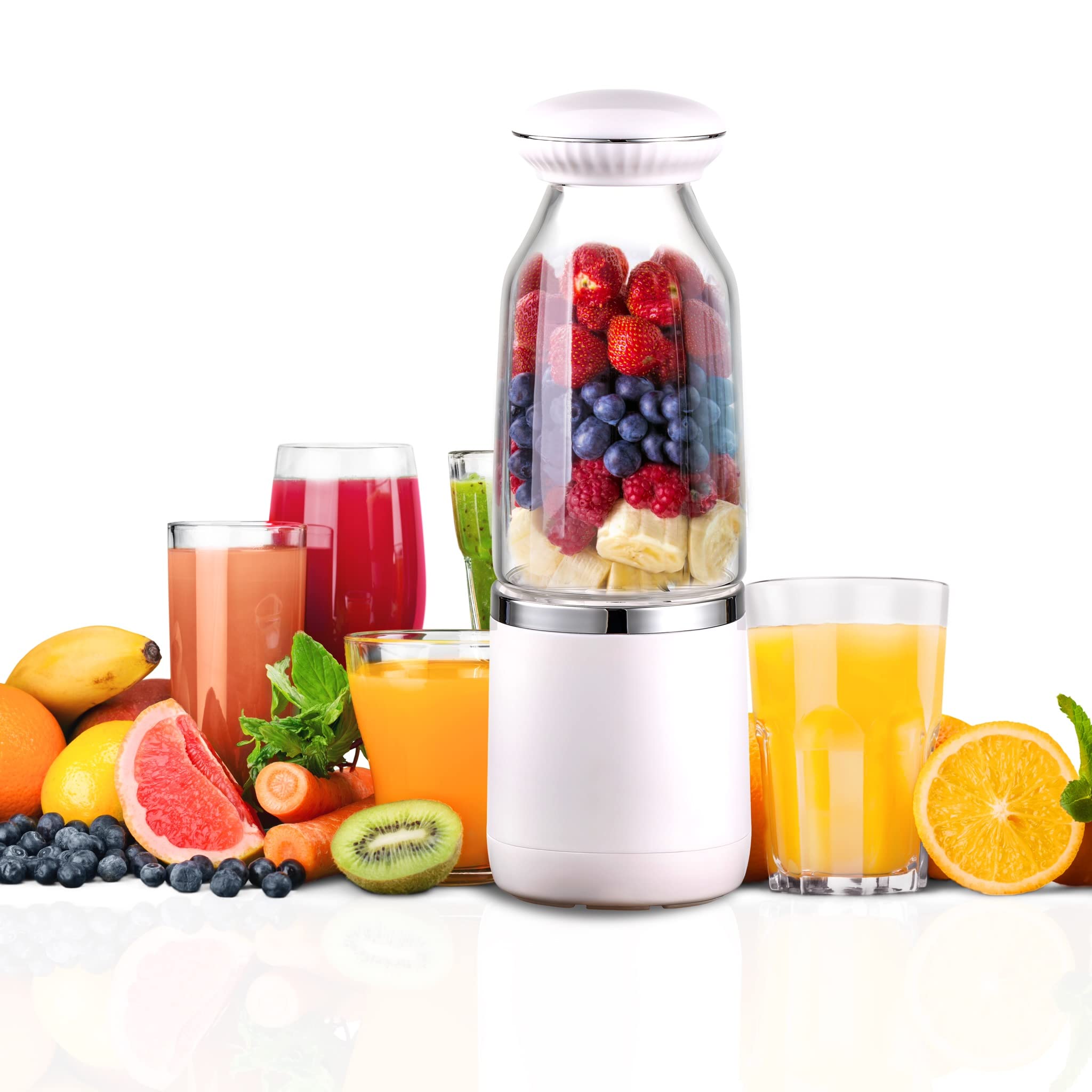 KP’S VARIETY Portable Blender Bottle for Shakes & Smoothies - 16 OZ, 6 Bladed Instant Smoothie Maker Juicer Cup - Protein ...