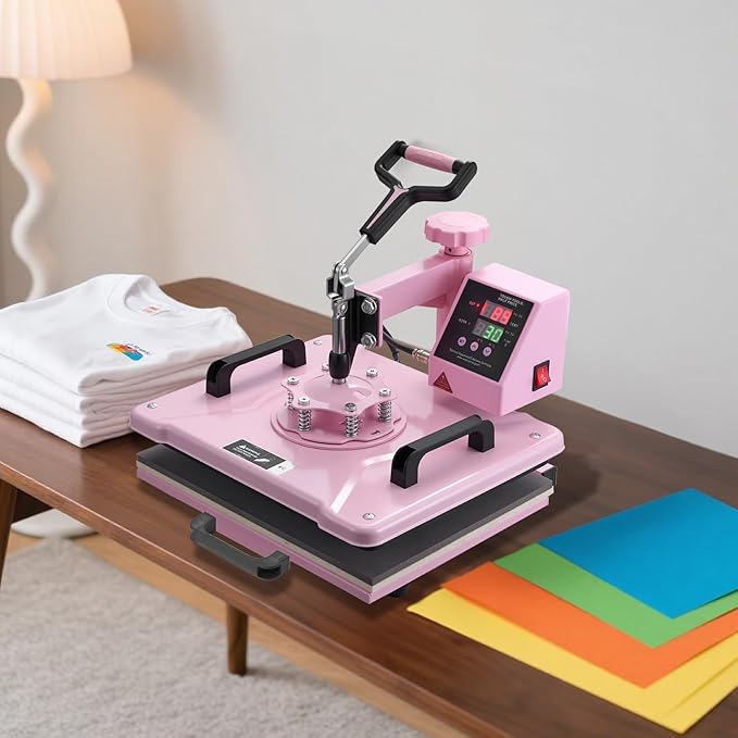 Prensa Térmica Happybuy 12 x 15 Pulgadas, 8 en 1, Rosa miniatura 2