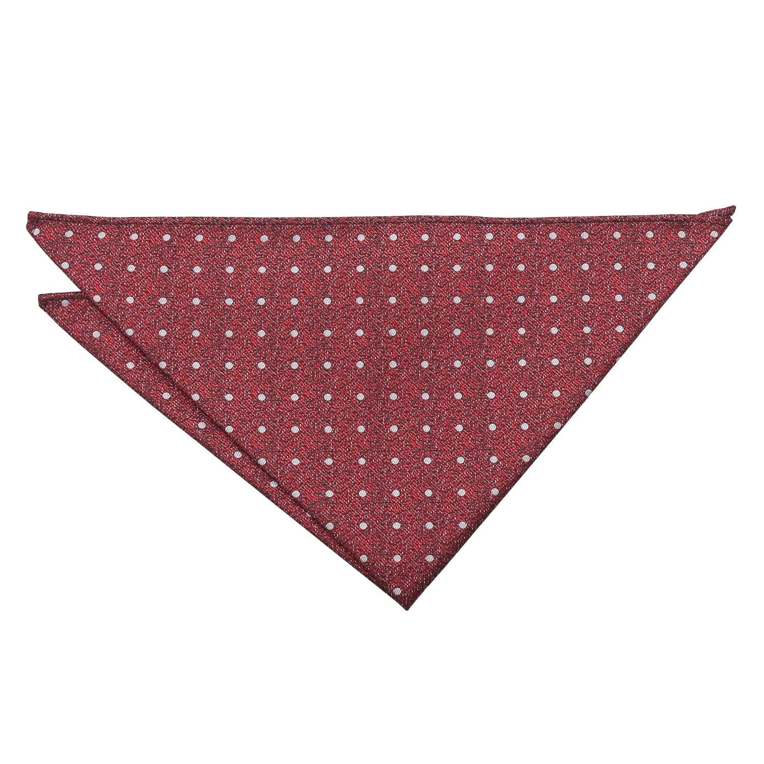 DQT Mens Melange Polka Dot Pocket Square - Wedding, Business & Formal Suit Handkerchief - Red