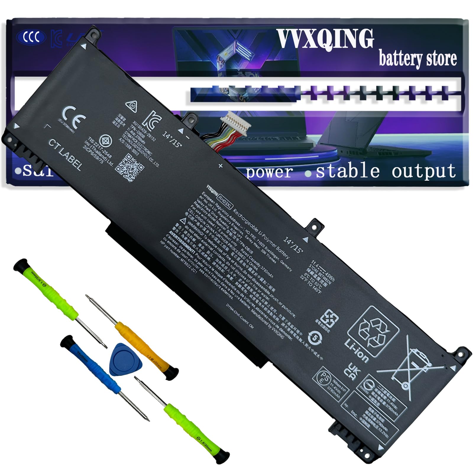 Batteria Per Portatile HP ProBook 430/440/450/630/640/650 G8 - RH03XL Compatibile, 11.4V 45Wh, Agli Ioni Di Litio