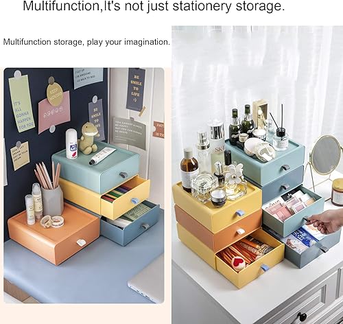 Miniatura 6 de W WBLD Caja de almacenamiento de escritorio, cajón organizador apilable de gran capacidad, estuche de joyería, cosméticos, vestidor, organización de