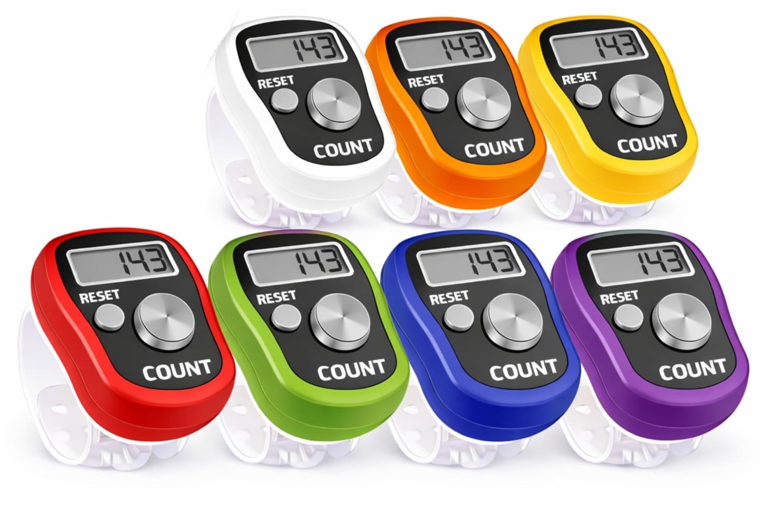 UMMAH NEEDS Digital Tally Counter Finger Counter (Pack of 7) Multicolor - for Tasbeeh Prayer Lap Counting Number Clicker with LED Display for Muslim Use-image-27