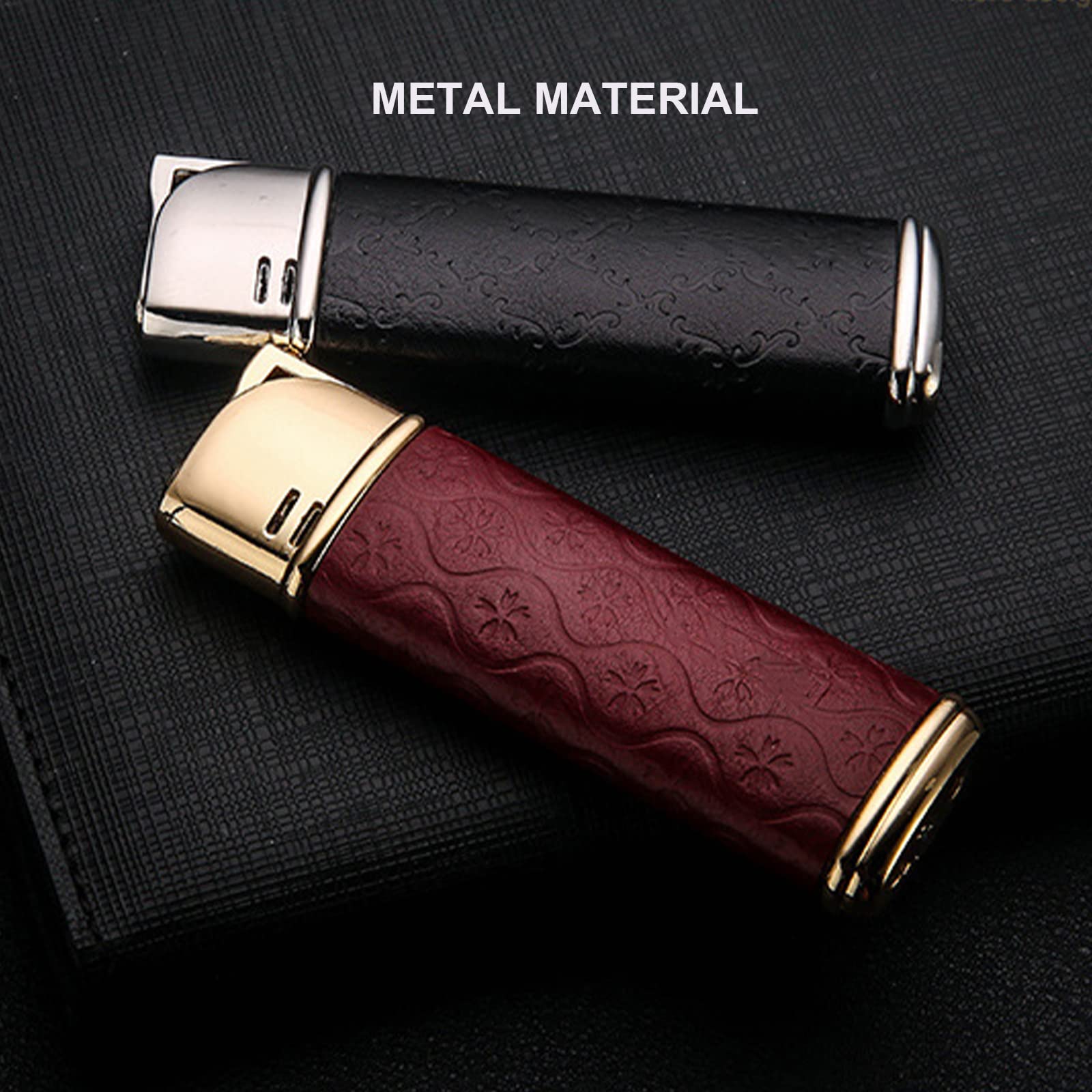 Mini Poche Torche Briquet Bleu Flamme Butane Allume-Cigare Rechargeable Coupe-Vent Poche Briquet Accessoires Fumeurs avec Boîte Cadeau