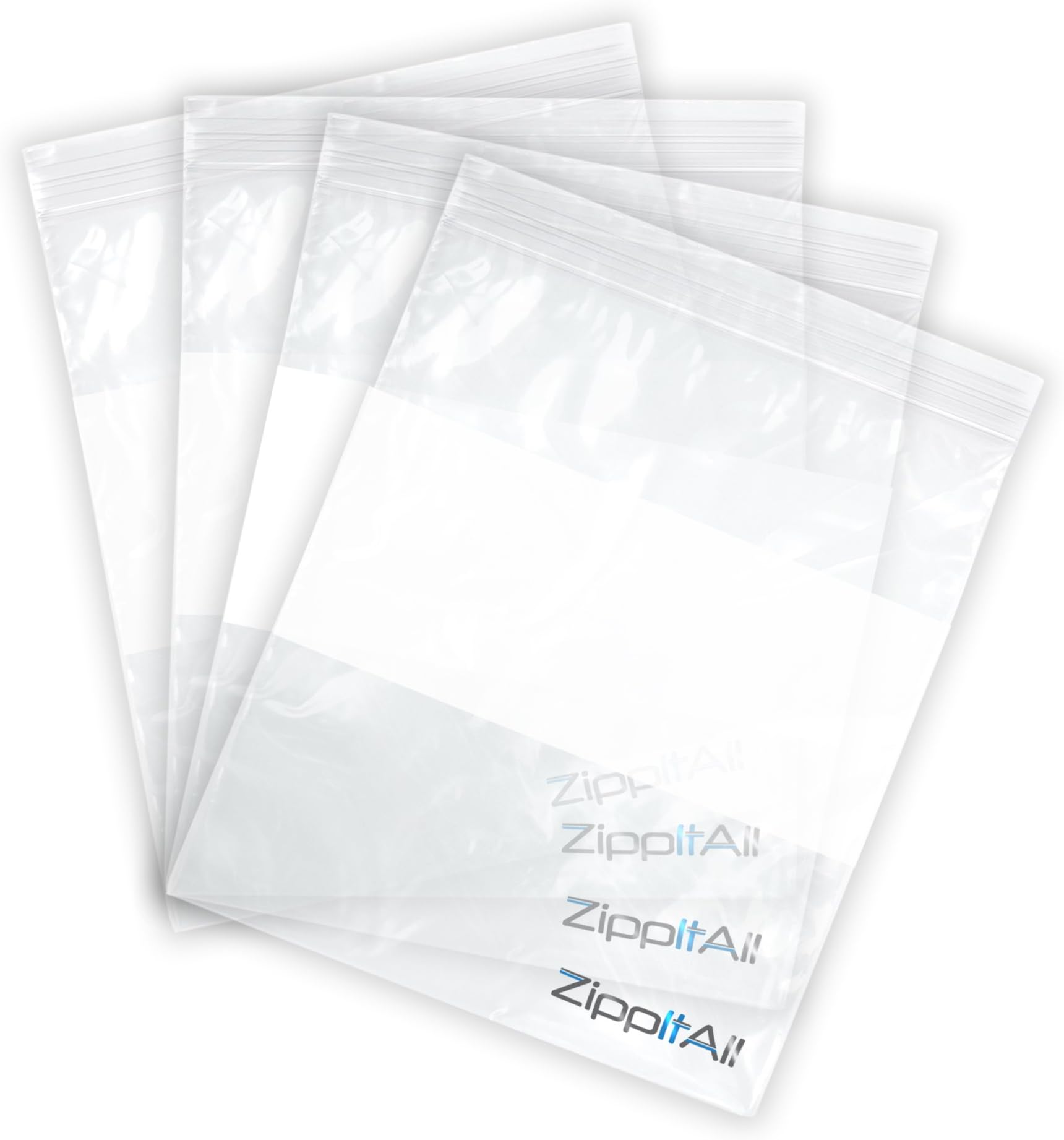 ZipItAllGallon Zip Top Resealable Plastic Writable Zipper Freezer Food Bags (250), 2 mL