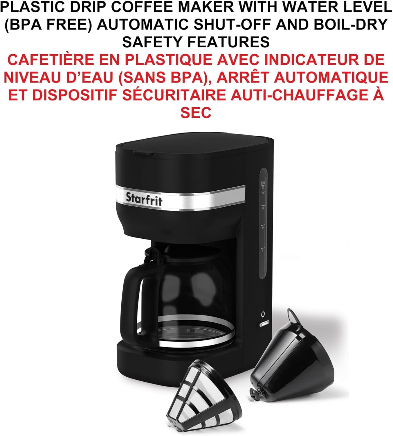 Starfrit Coffee Maker with removable filter and funnel