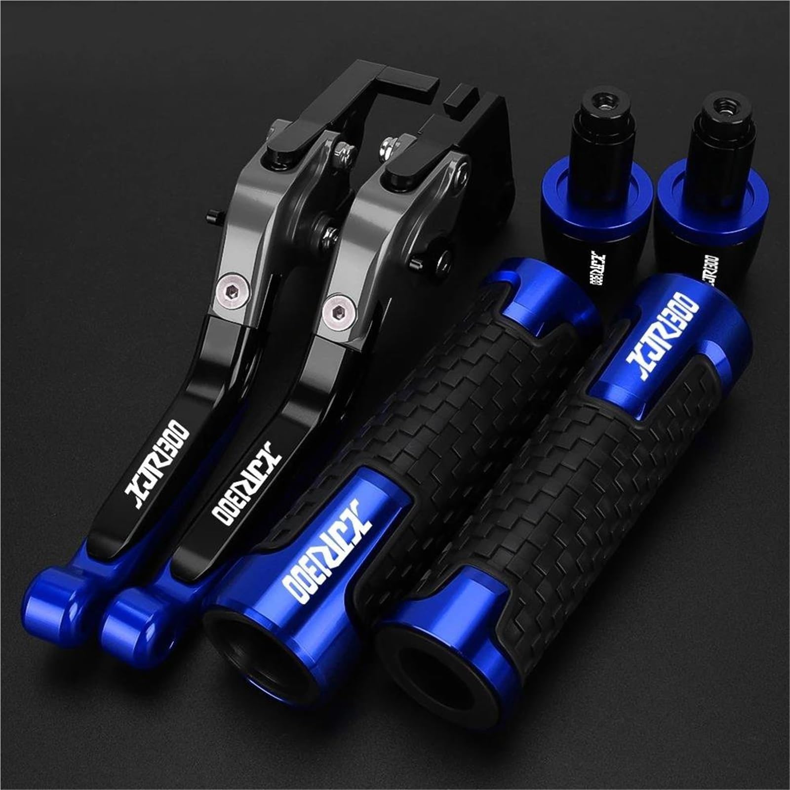 Tgvselpj Blue 4 Motorcycle Part Folding Extendable Moto Adjustable Clutch Brake Levers Handbar Grips Ends For Y-Amaha Xjr1300 Xjr 1300 1995-2003(Blue 4)