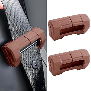 Pack of 2 Car Seat Belt Buckle Covers Scratch-Resistant Silicone Seat Belt Clips for Van Truck SUV Protective Cover Against Wear Heavy Duty Car Accessories Orange