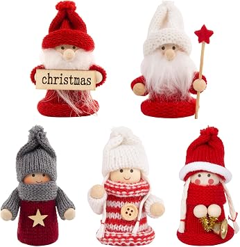 5pcs Christmas Ornaments, Handmade Christmas Dolls Ornaments