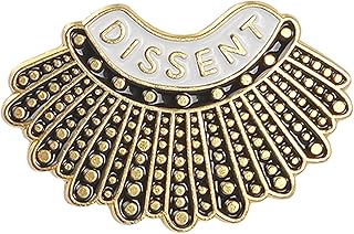 Sponsored Ad - Feminism DISSENT Enamel Pin Ruth Bader Ginsburg Female Justice Brooches Steampunk Gold Pleated Skirt Lapel ...