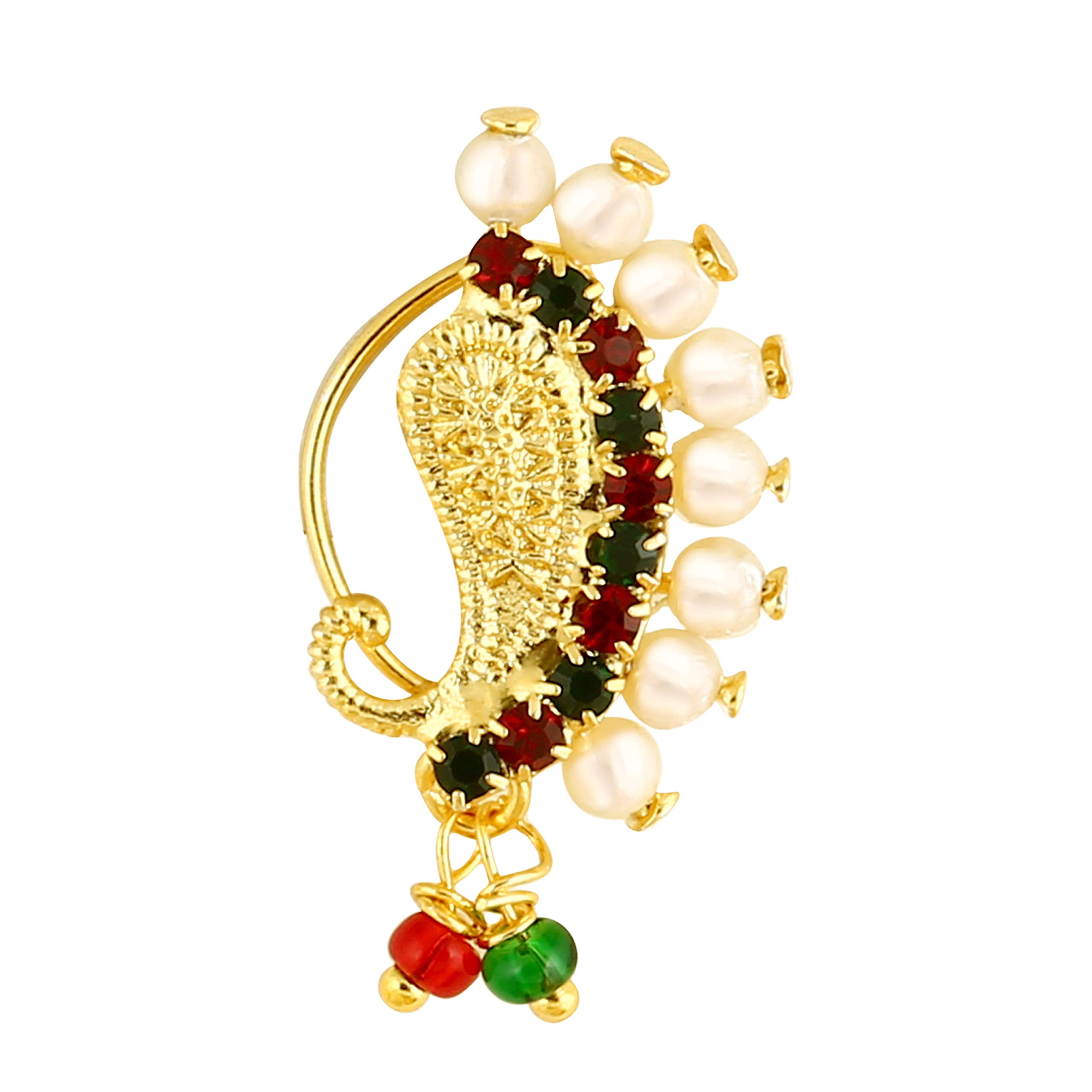 Vighnaharta Gold Plated with Peals Alloy Maharashtrian Cultural Nath Nathiya./ Nose Pin valentine day gift valentineday gift for her gift for him gift for women gift for women VFJ1003NTH-Press (B09299RJTS) Amazon Price History, Amazon Price Tracker