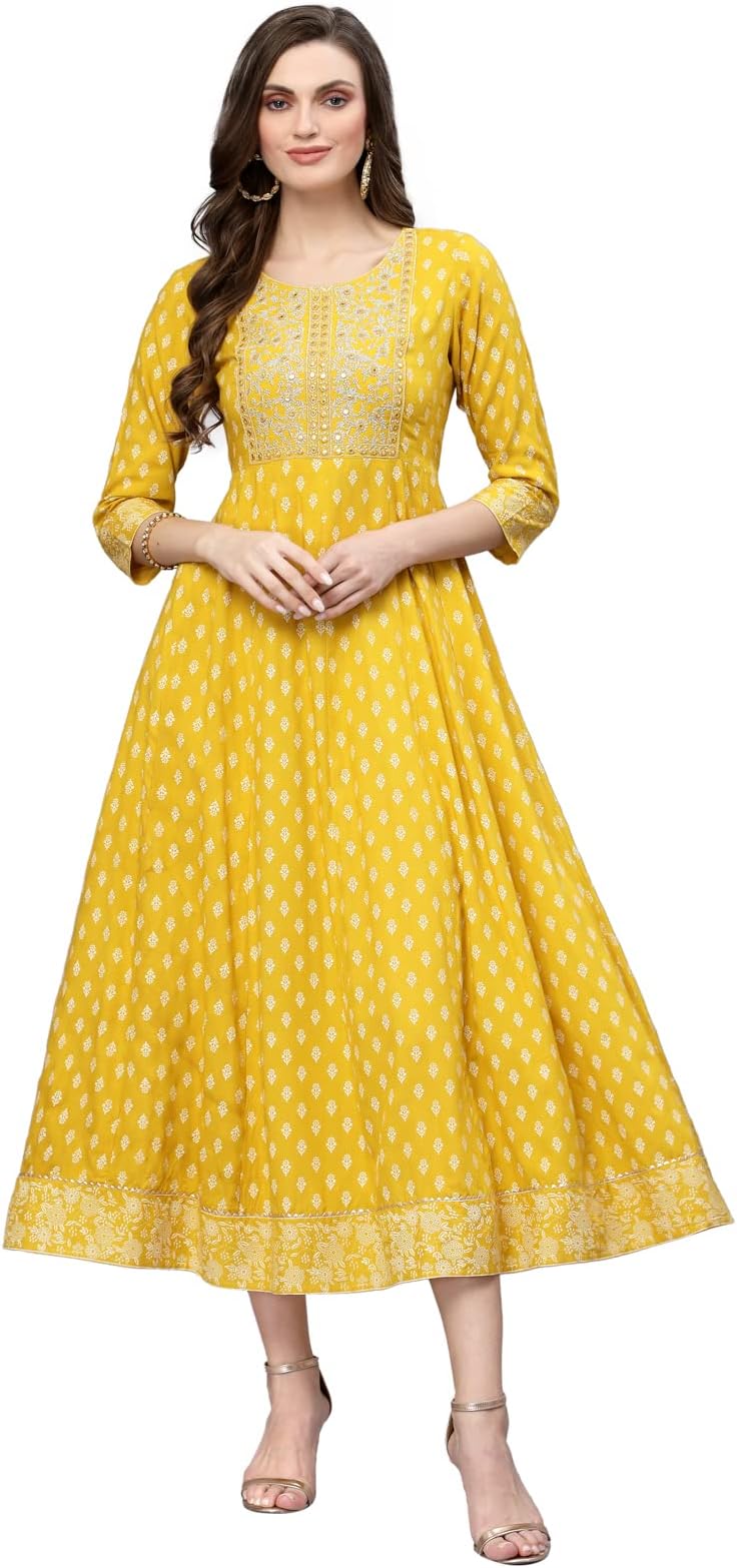 Stylum Women's Rayon Straight Fit Casual Kurta