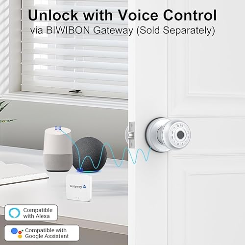 Miniatura 7 de Pomo de puerta inteligente 4 en 1, perilla de puerta de huellas dactilares con control de aplicación, cerradura inteligente de puerta de huellas