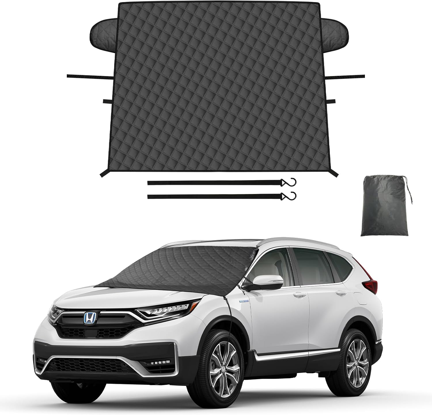 INSAUTO Upgraded 5-Layer Car Windshield Cover for Ice and Snow, Car Front Windshield Snow Cover Designed for Harsh Weather, Fit for Most Cars, SUVs and Trucks (70 x 47 Inch)