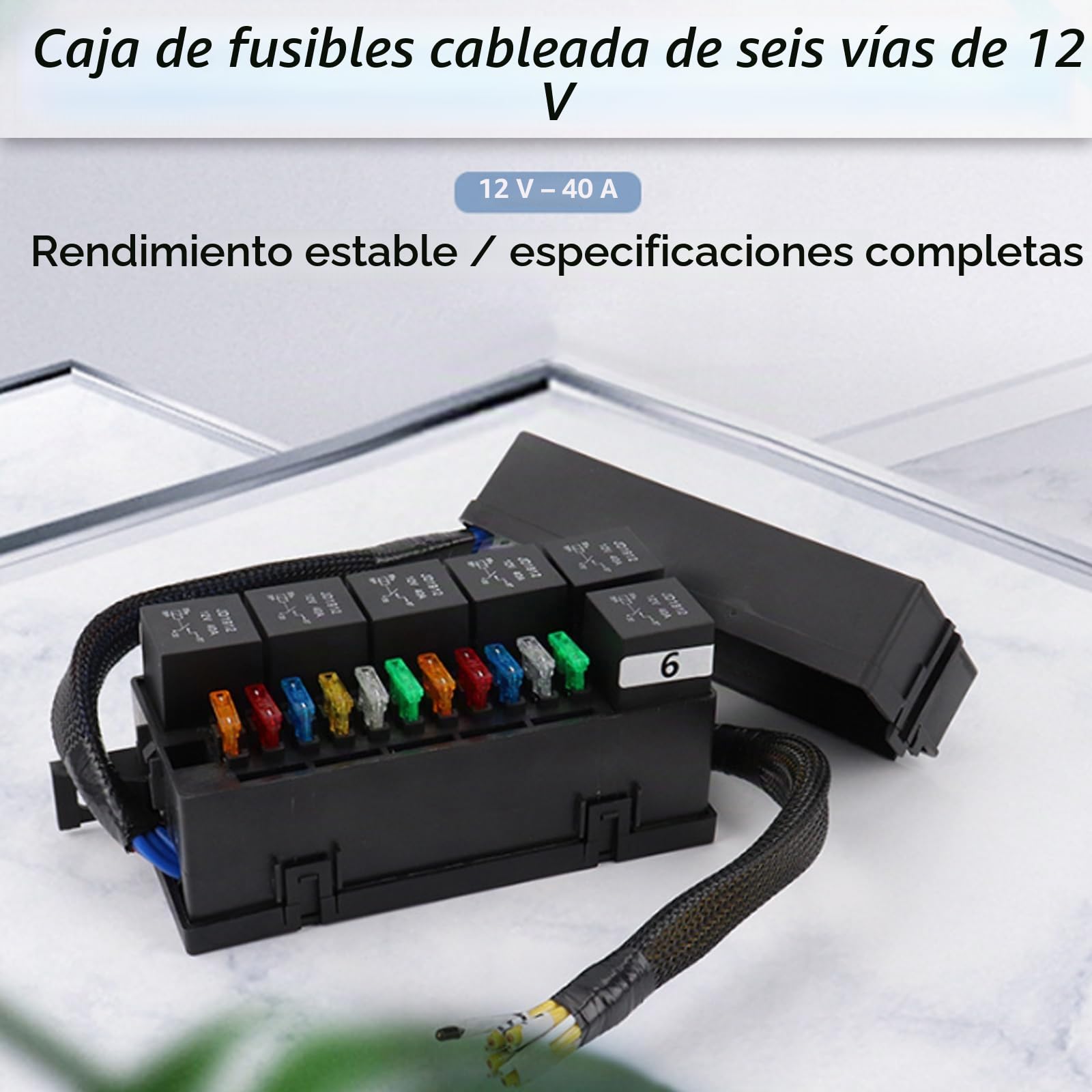 Caja de Fusibles y Relé de 12 V, Caja de Relé de 12 V y Fusible con 11 Ranuras para Fusibles de Hoja ATC ATO Caja de Relé Fusible Universal Impermeable para Coche, Camión Automotriz Barco