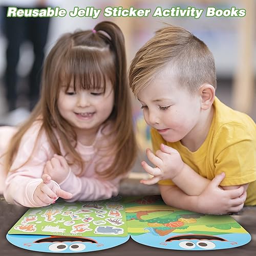 Miniatura 6 de Libro de calcomanías para niños de 2 a 4 años, 34 piezas con temas de animales, libro de actividades para niños y niñas, lindas calcomanías