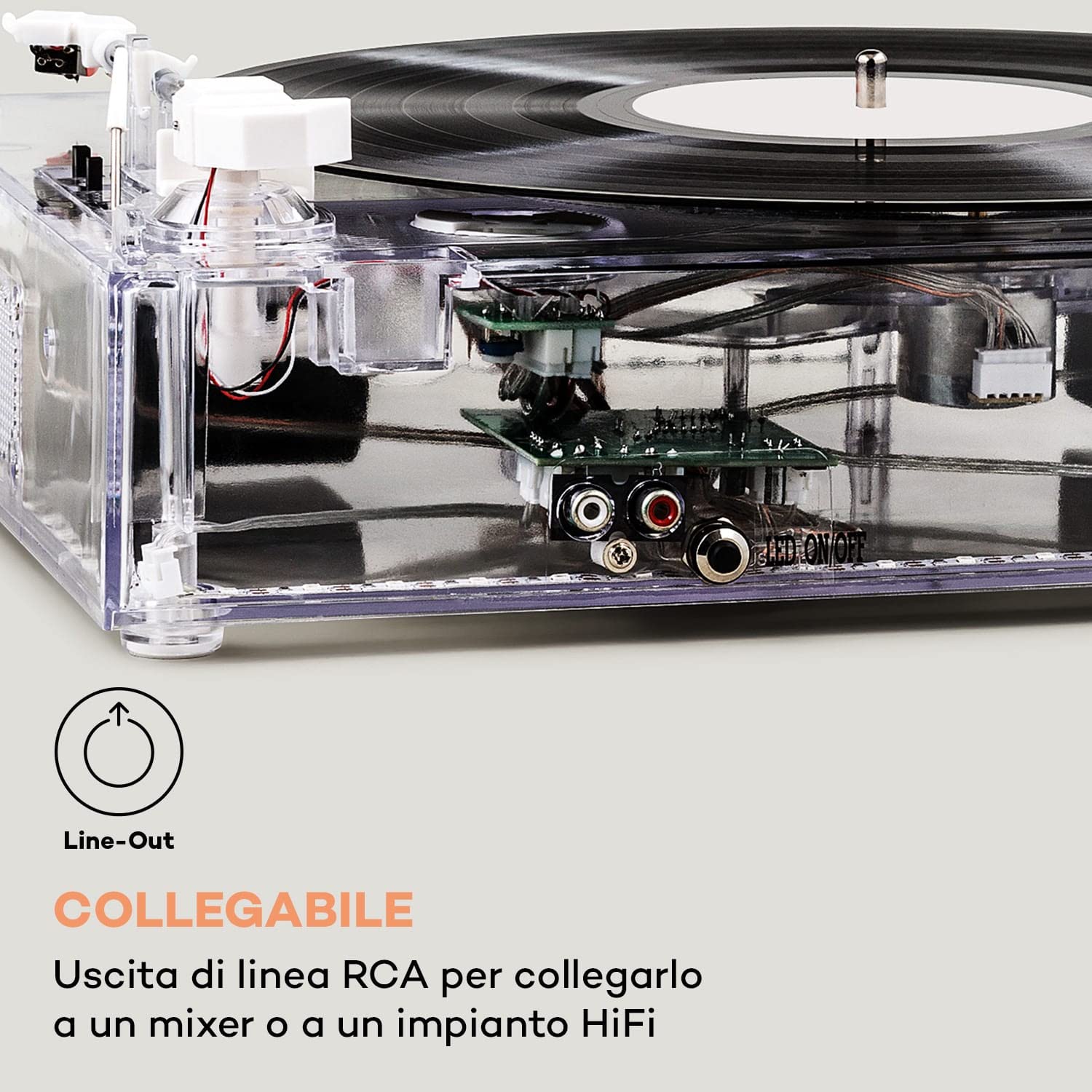 Auna ClearTech - Giradischi, giradischi per vinili con altoparlante stereo, 33/45/78 giri, giradischi Bluetooth
