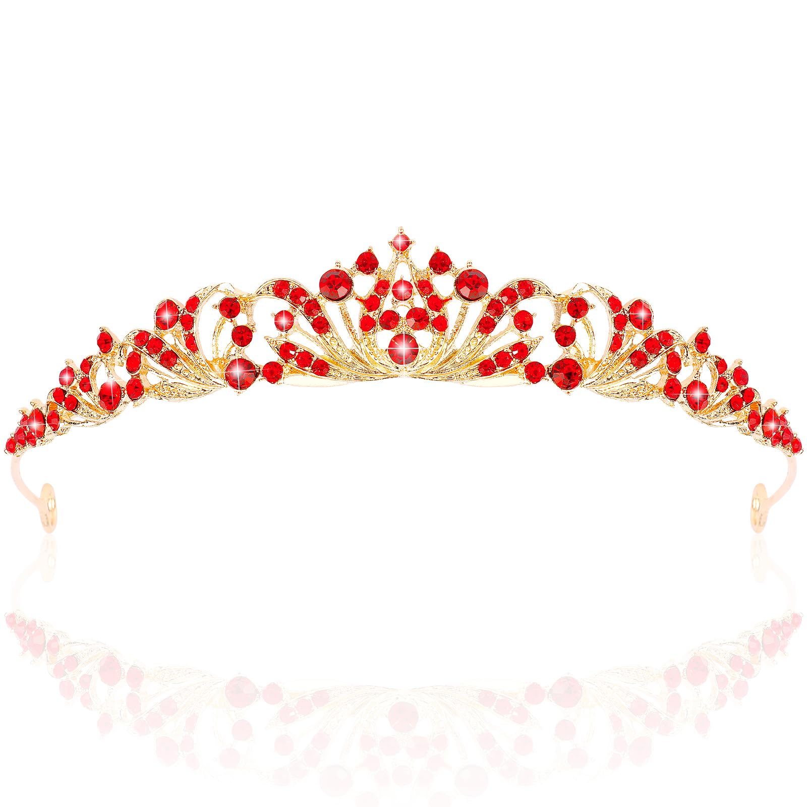 TOBATOBA Red Tiara Crowns for Women Girls Queen of Heart Crown Wedding Tiara Princess Tiara for Wedding Prom Quinceanera Birthday Crown Halloween Hair Accessories