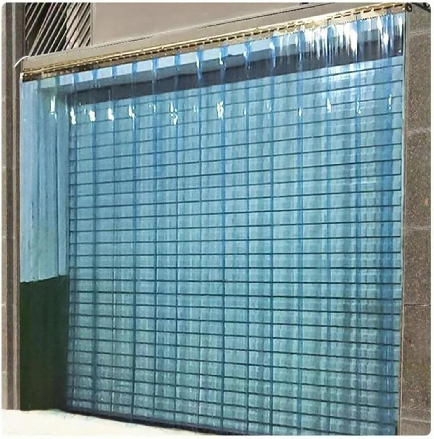 PVC Strip Door Curtain Kit for Cold Rooms, Freezers & Catering - Clear Sliding Plastic Dust Curtain, 240x210cm (94.49x82.68in) - Durable Refrigeration Slat Screen