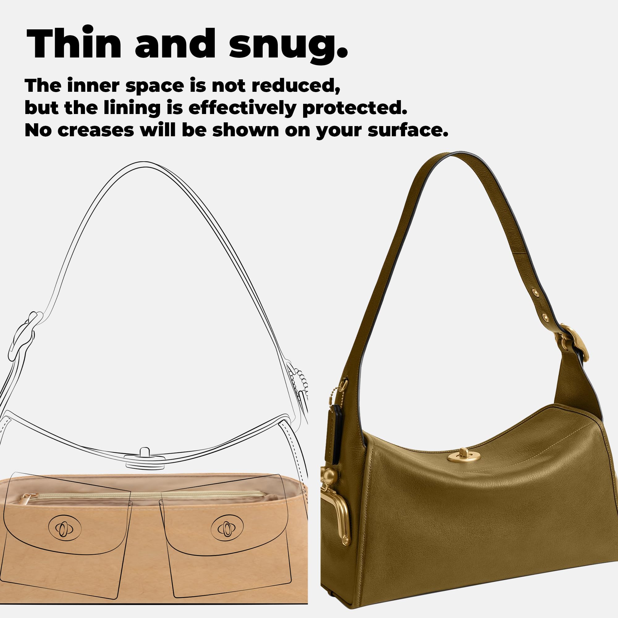 DGAZ Ligero Organizador de Bolsos para Coachtopia Turnlock Haversack, Chai
