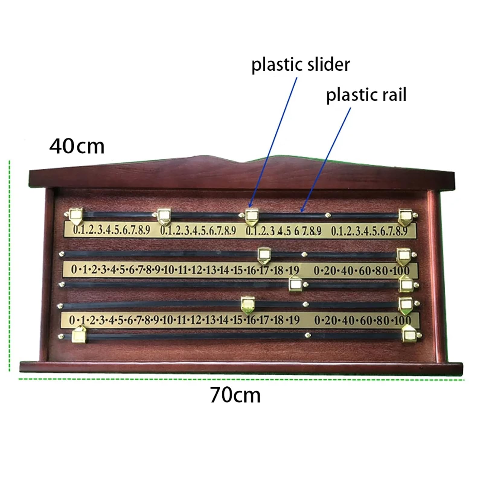 VOSAREA Billiard Pool Scoreboard - Wall Mounted Plastic Score Keeper, 71x40x3.5cm, Black, For Game Rooms