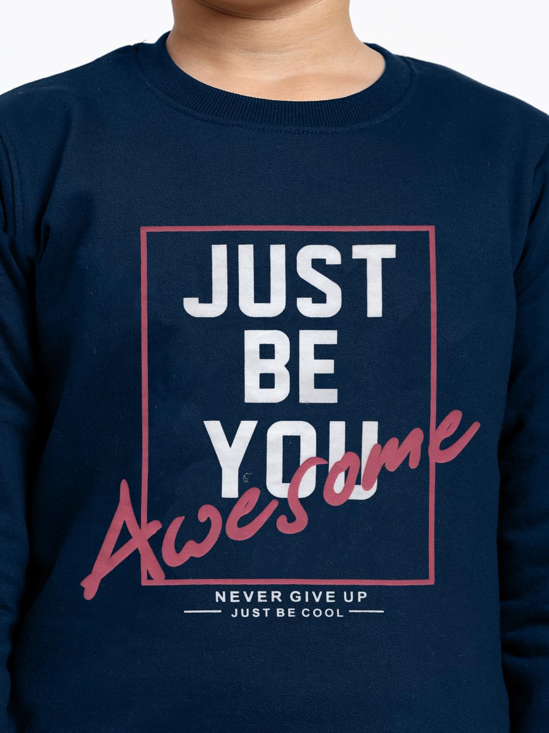FUNKOOL Boys Regular Fit | Premium Cotton Fleece |Full Sleeves|Round Neck|Trendy Winter Wear| Sweatshirts for Boys and Girls -Airforce 1
