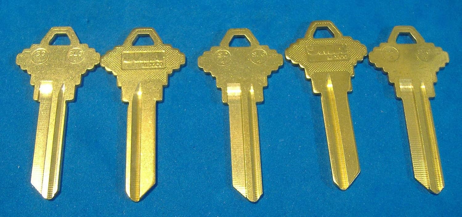 LOT of Five Locksmith SC4 6-PIN Key Blanks FITS SCHLAGE Solid Brass