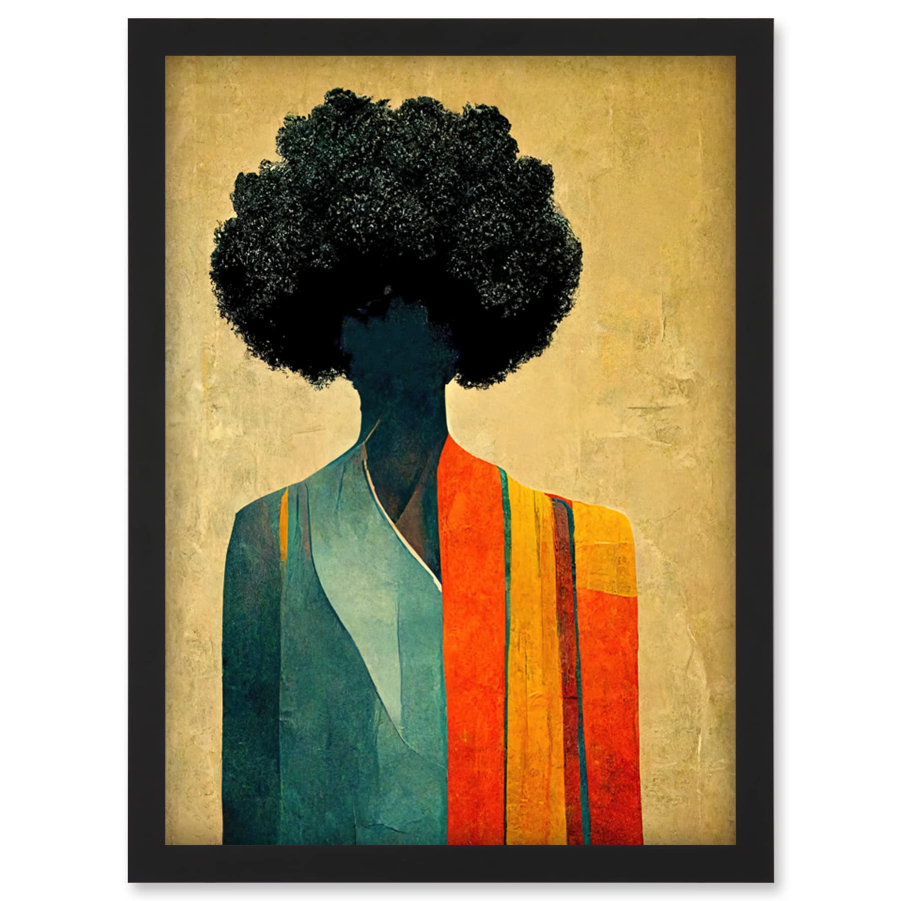 Doppelganger33 LTD Modern Abstract African Tribal Art Artwork Framed Wall Art Print A4
