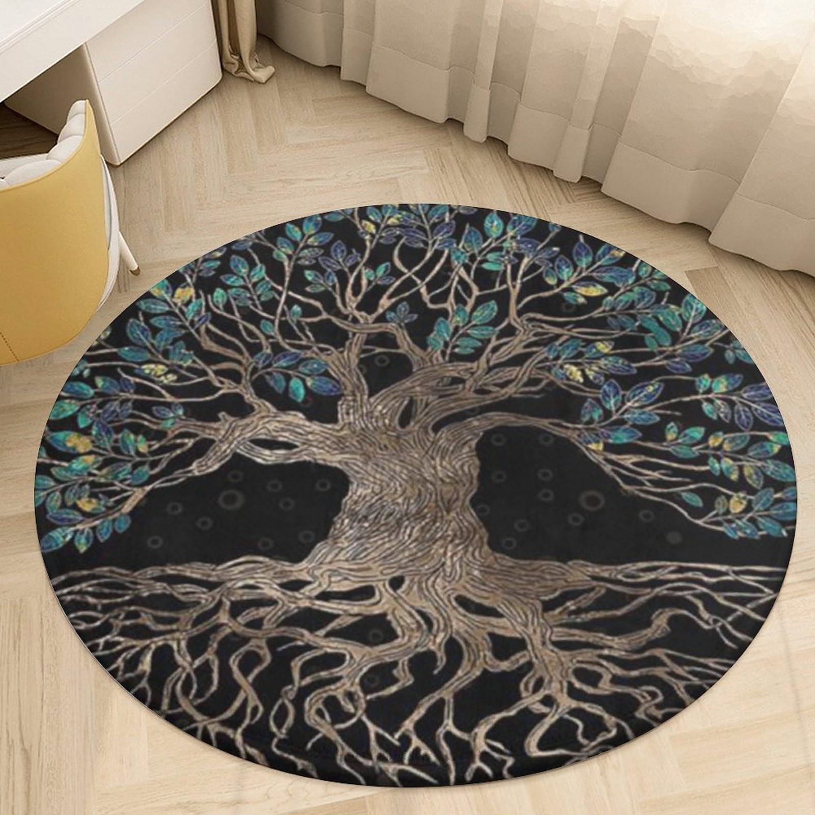 Tapis de décoration pour la maison Viking rond flanelle pour parquet