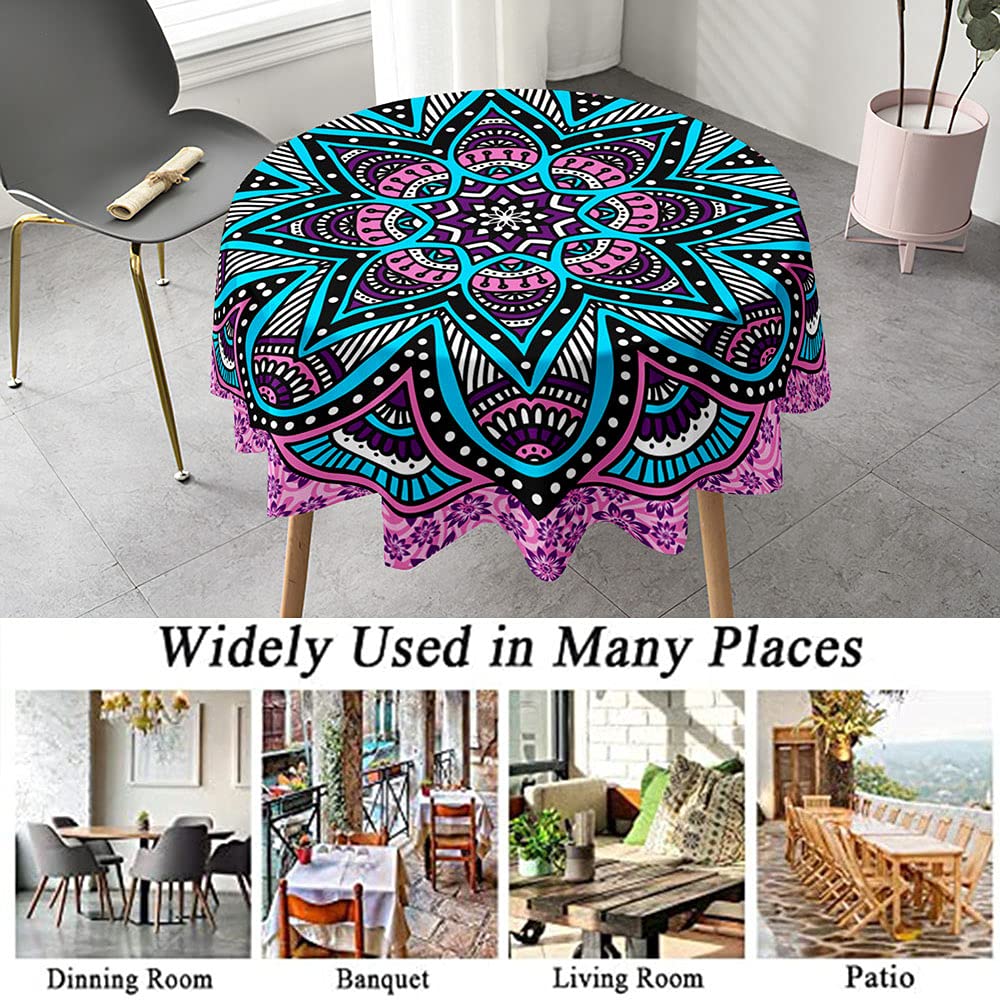 Böhmen Mandala Runde Tischdecke - Wasserdicht, Fleckabweisend, Für Outdoor & Garten (versch. Größen)