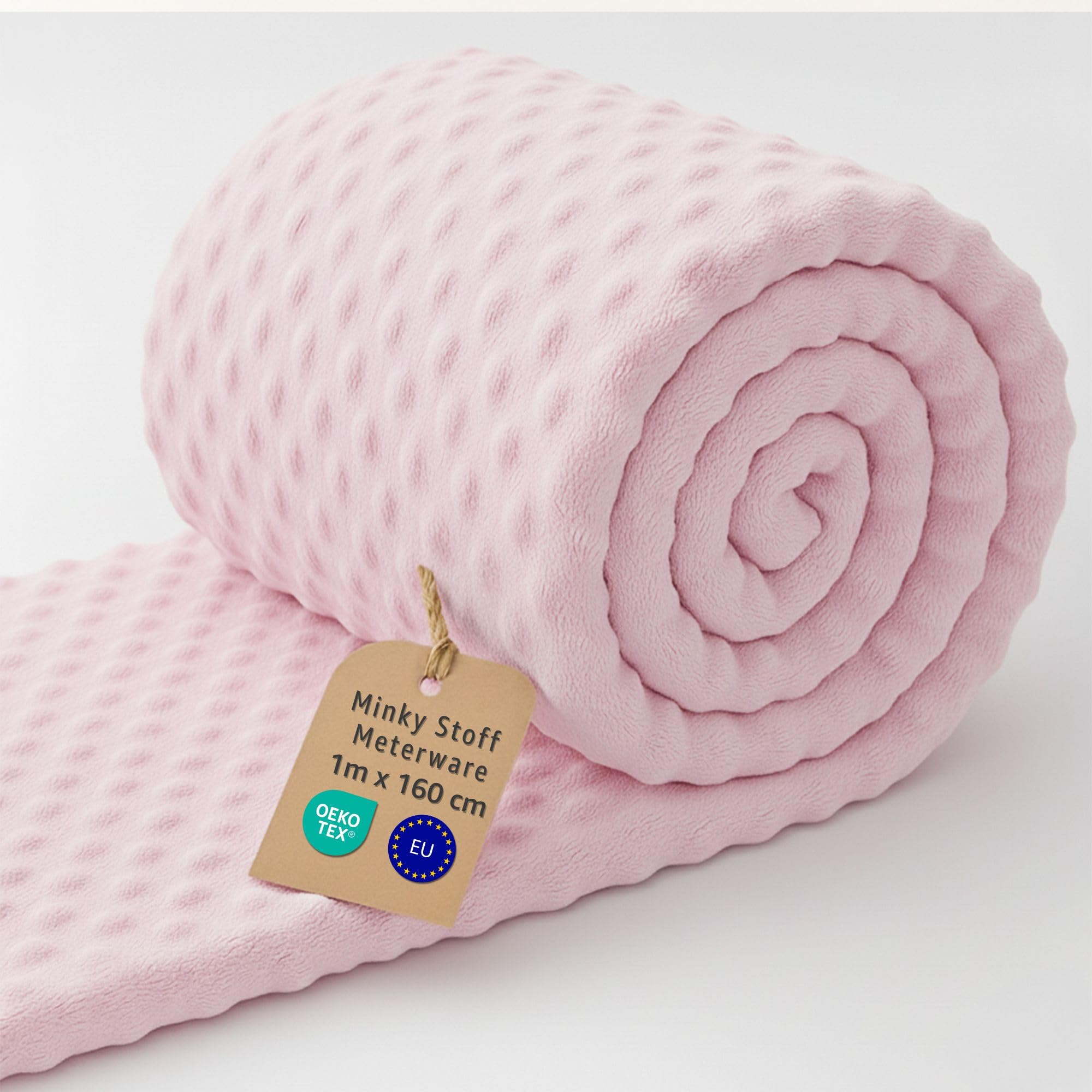 Plush Fabric by the metre 1 M - Soft Plush Fabric for Sewing Crafts Decoration Perfect for Clothing Blankets Cushions Accessories and DIY Couture Projects Oeko-Tex Pink โ image 1