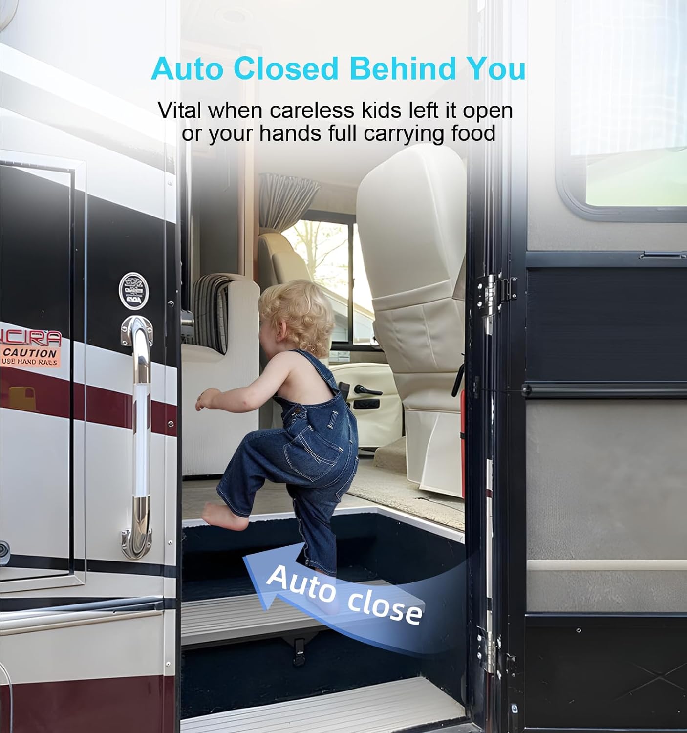 RV Jack Cover Waterproof PVC Electric Trailer Jack Cover + RV Screen Door Spring Closer Kit for Camper Entry Door