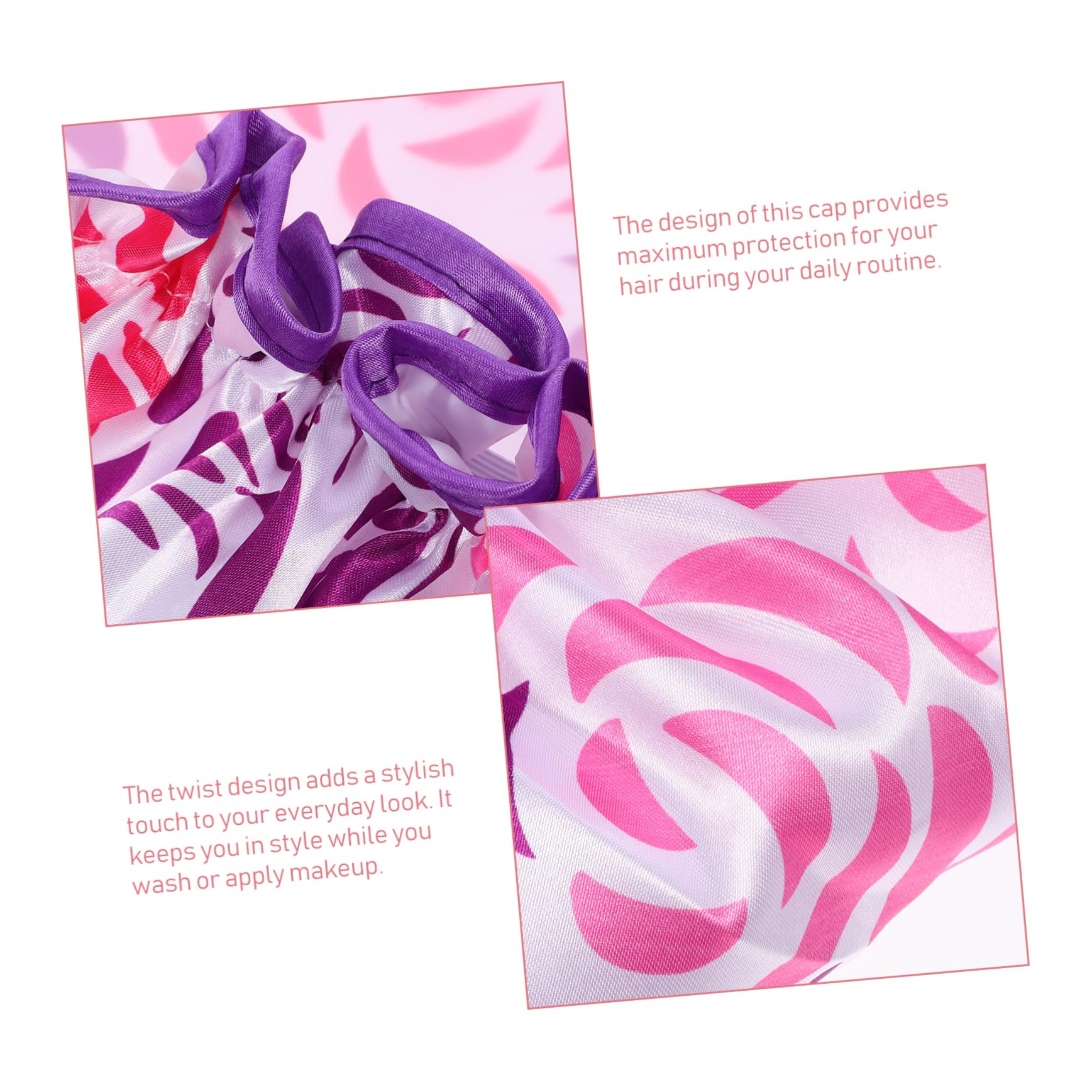 OUNONA Bonnet de Extra Large Double Couche Satin Cheveux Longs Bonnet Bain Imperméable Extensible Protection Complète