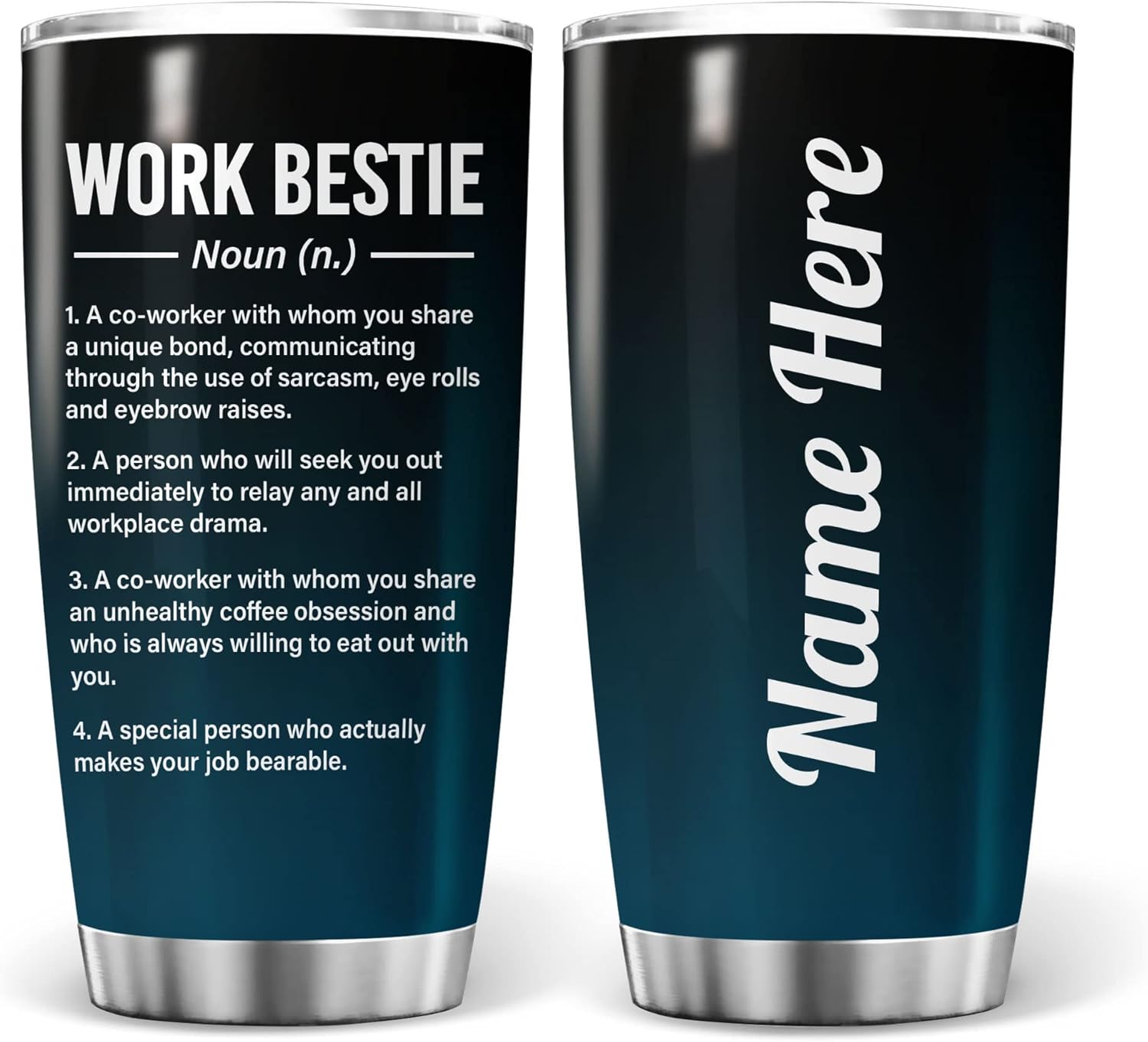 Teement Custom Name Office Cups Work Bestie Tumbler