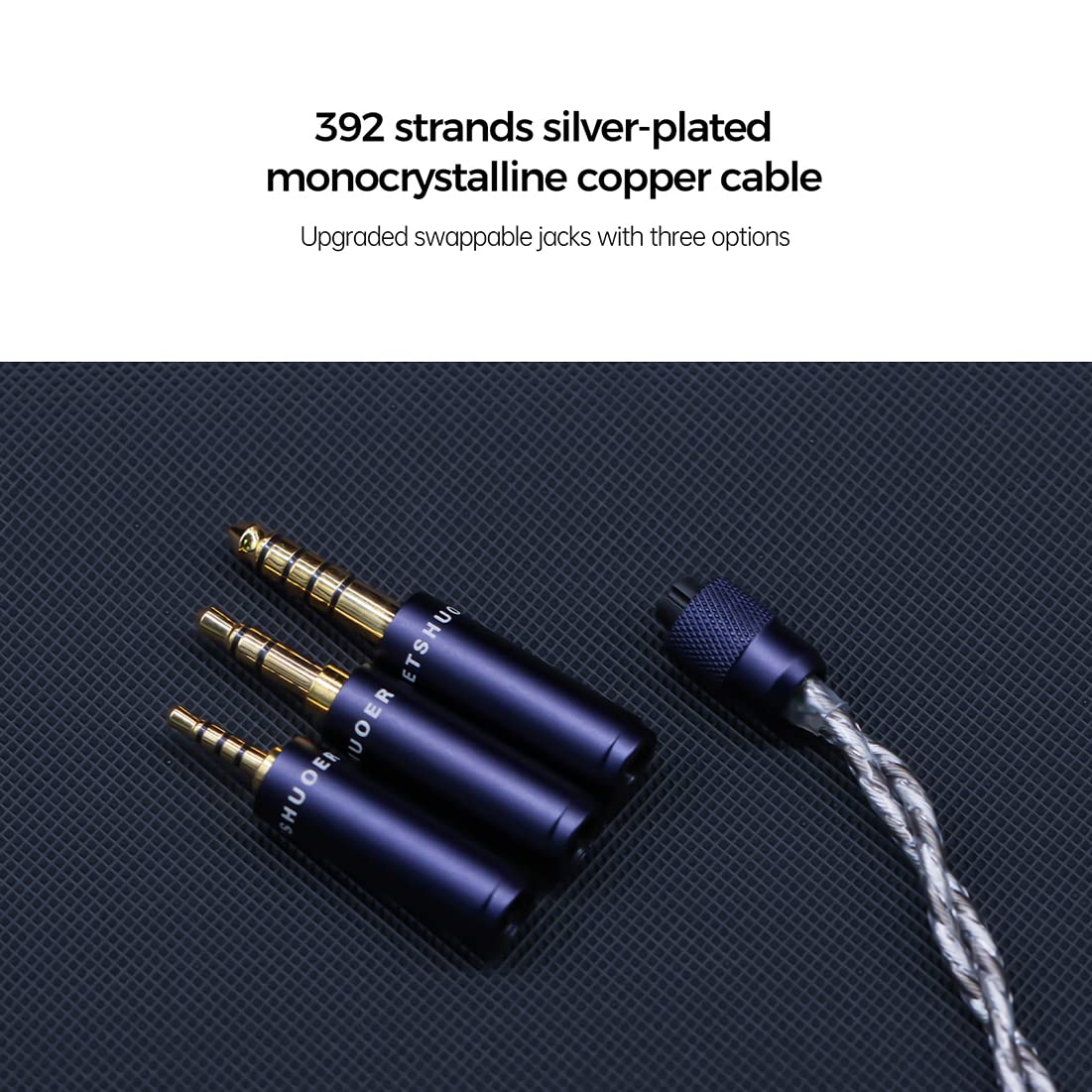 AOSHIDA LETSHUOER S12 Pro In-Ear Kopfhörer 14,8 mm planarer magnetischer Treiber IEMs HiFi Ohrhörer mit versilbertem Einkristall Kupferkabel mit 2,5 mm/3,5 mm/4,4 mm Kopfhörerbuchse (Blau)