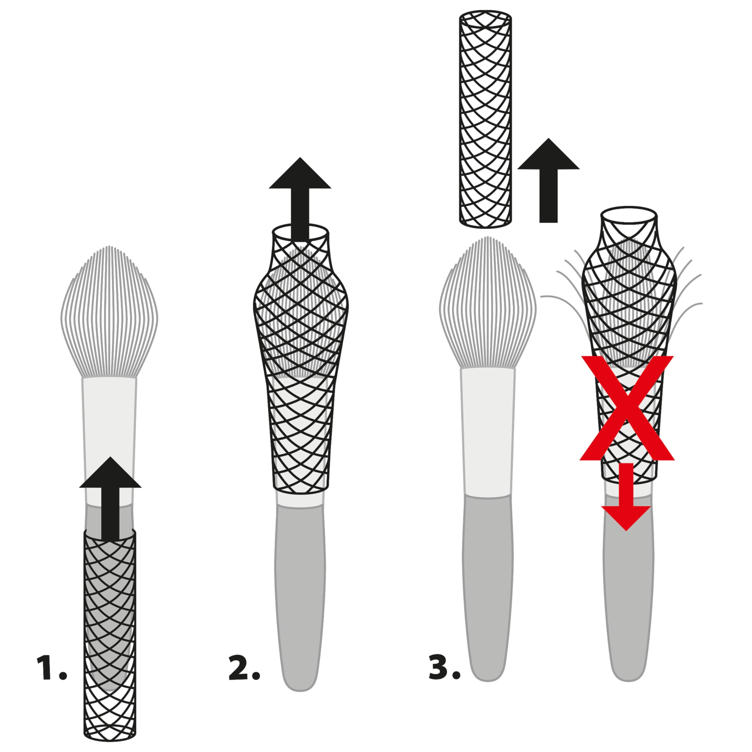 da Vinci Brush GUARDS - Brush Protector - Brush SLEEVES/Set including 6 Small & 6 Wide Pcs, White - Image 3