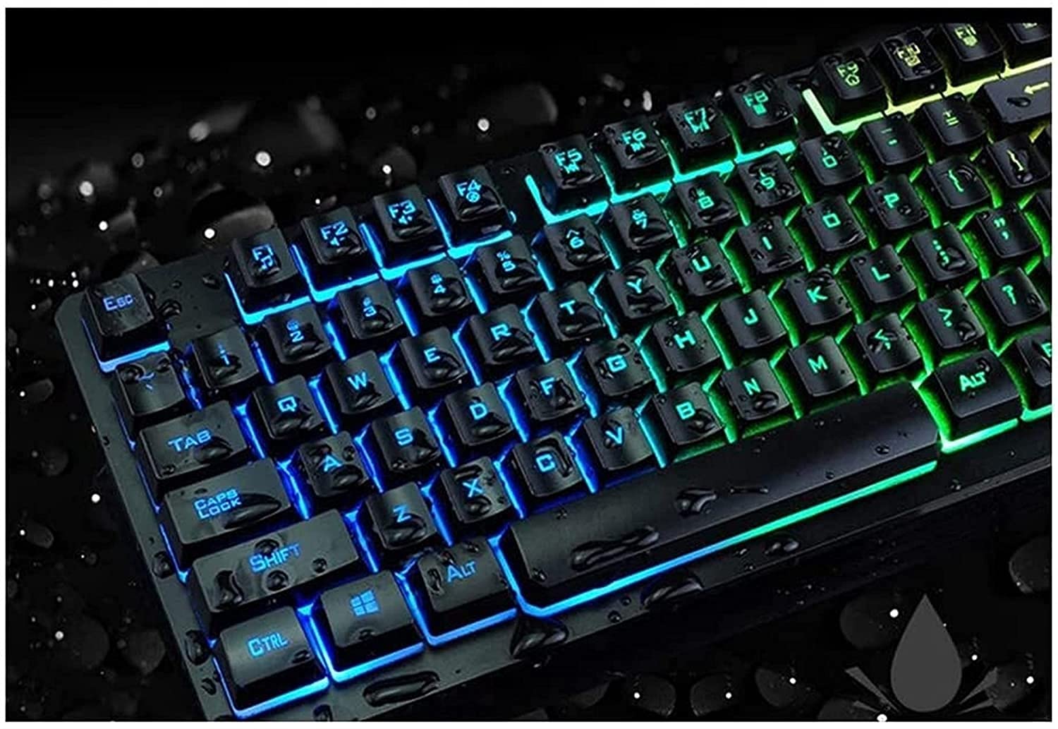 Tastiera da Gioco e Mouse Combo, USB Cablata PORTATO Topo di Gioco della retroilluminazione e Tastiera per Laptop PC Computer Gaming e Lavoro