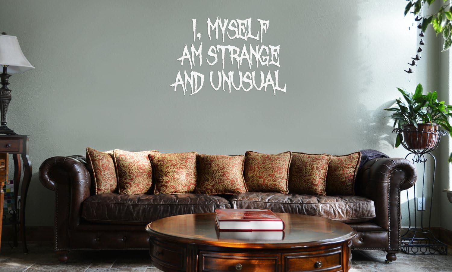 DECAL SERPENT I Myself Am Strange and Unusual Halloween Beetle Juice Inspired Vinyl Wall Mural Decal Home Decor Sticker (Black)