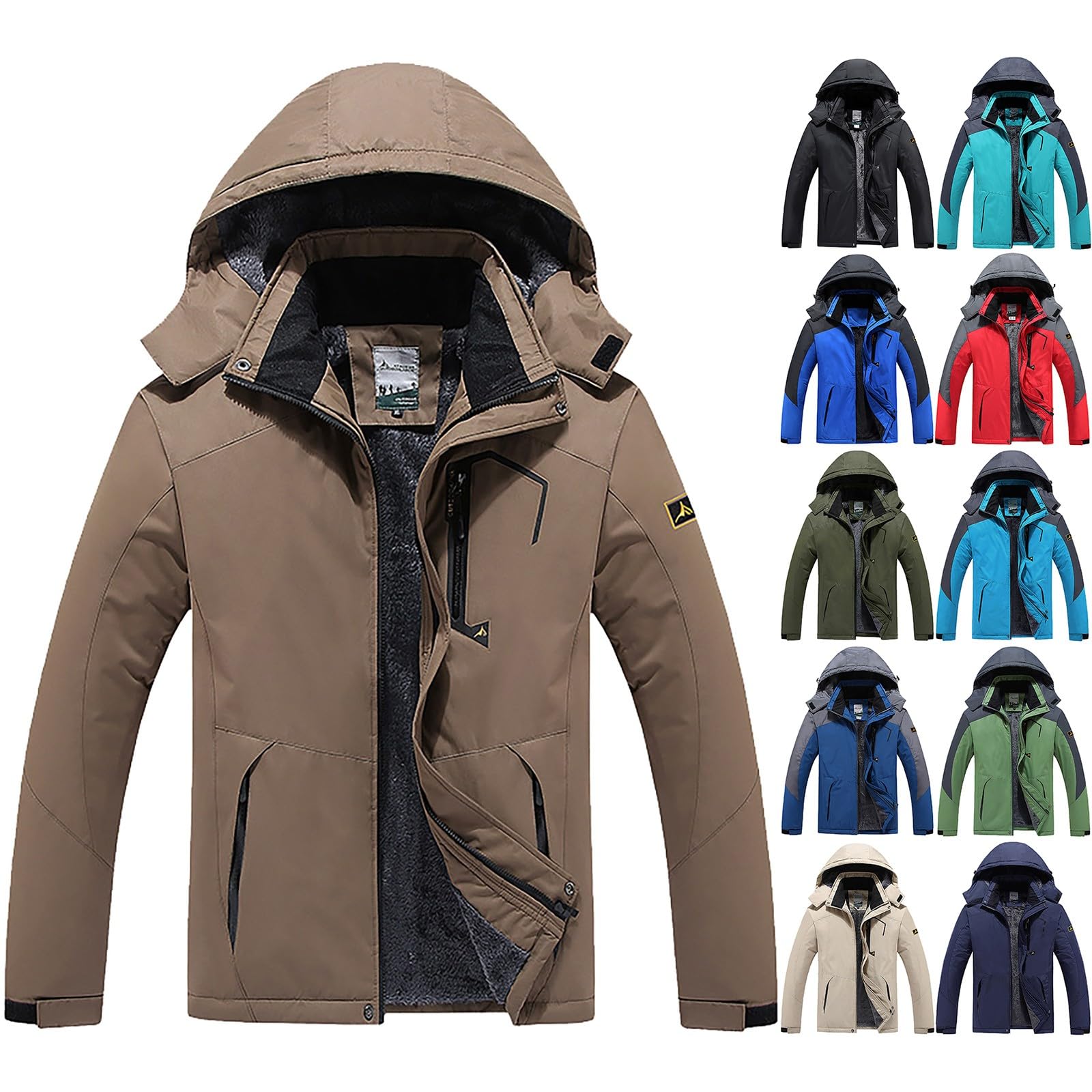 Chubasquero para hombre, ligero, forrado, impermeable, chaqueta de invierno para mujer, chaqueta de entretiempo larga con capucha, chaqueta de plumón para senderismo, tallas grandes, chaqueta